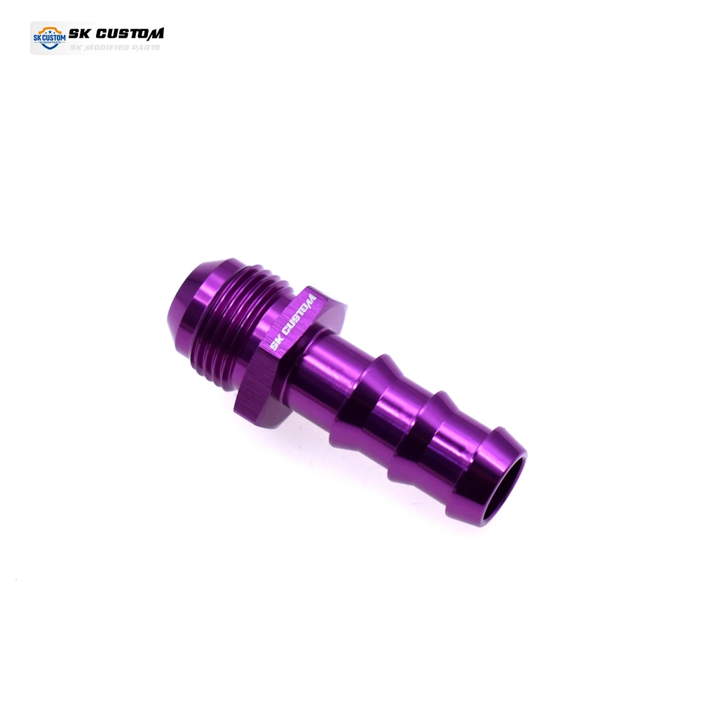 AN6 AN8 AN10 Male Flare to 9.5mm 12mm 15.6mm 18.5mm Hose Barb Straight Fitting Adapter Push Lock Aluminum Alloy Purple SK CUSTOM