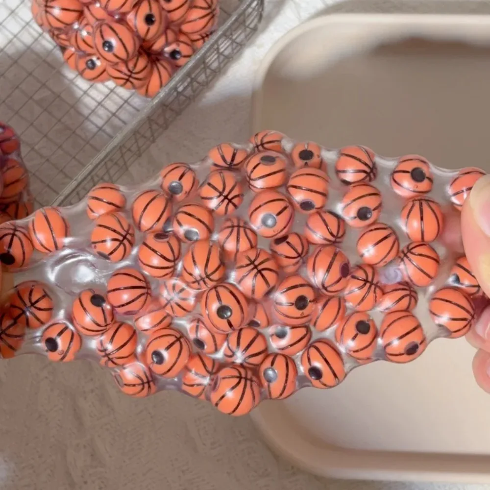 スクイーズバスケットボールビーズストレスボール感覚玩具 大人子供向け不安解消フィジェットトイ スクイーズボール ADHD自閉症集中力向上用