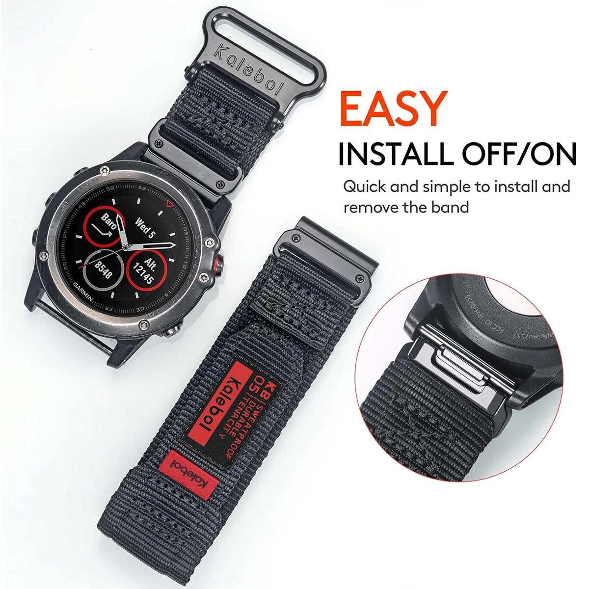 22 26mm Nylon Tactical Strap For Garmin FENIX8 7 7X PRO 6 6X Soft Wear-Resistant Band Body For 965 Instinctive QuickFit Bracelet