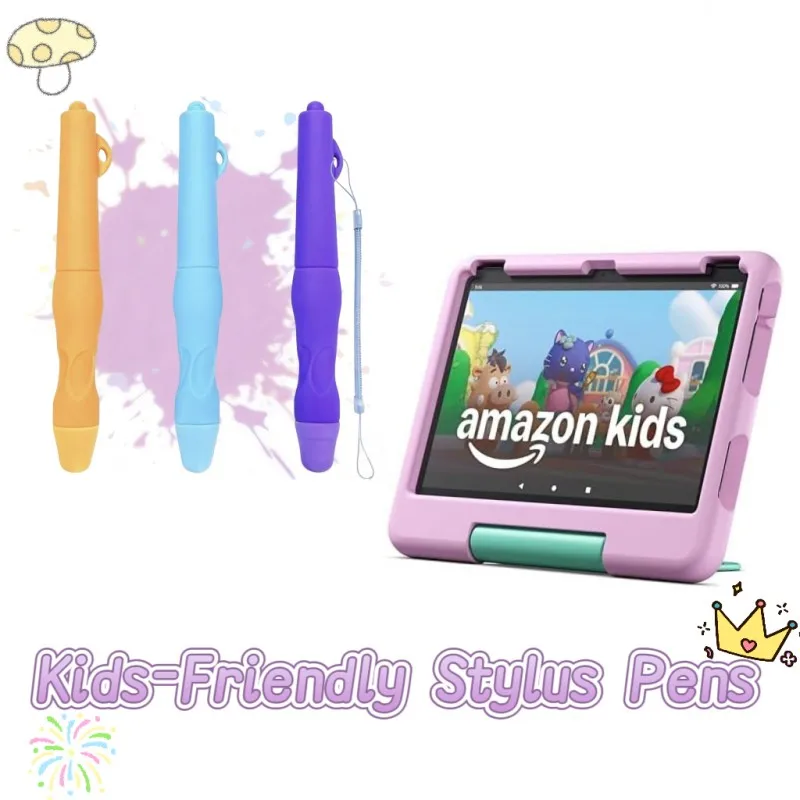 

Детский стилус с ремешком, 2 штуки, для планшетов Amazon Fire HD 10 Kids-Tablet, безопасный стилус для детей