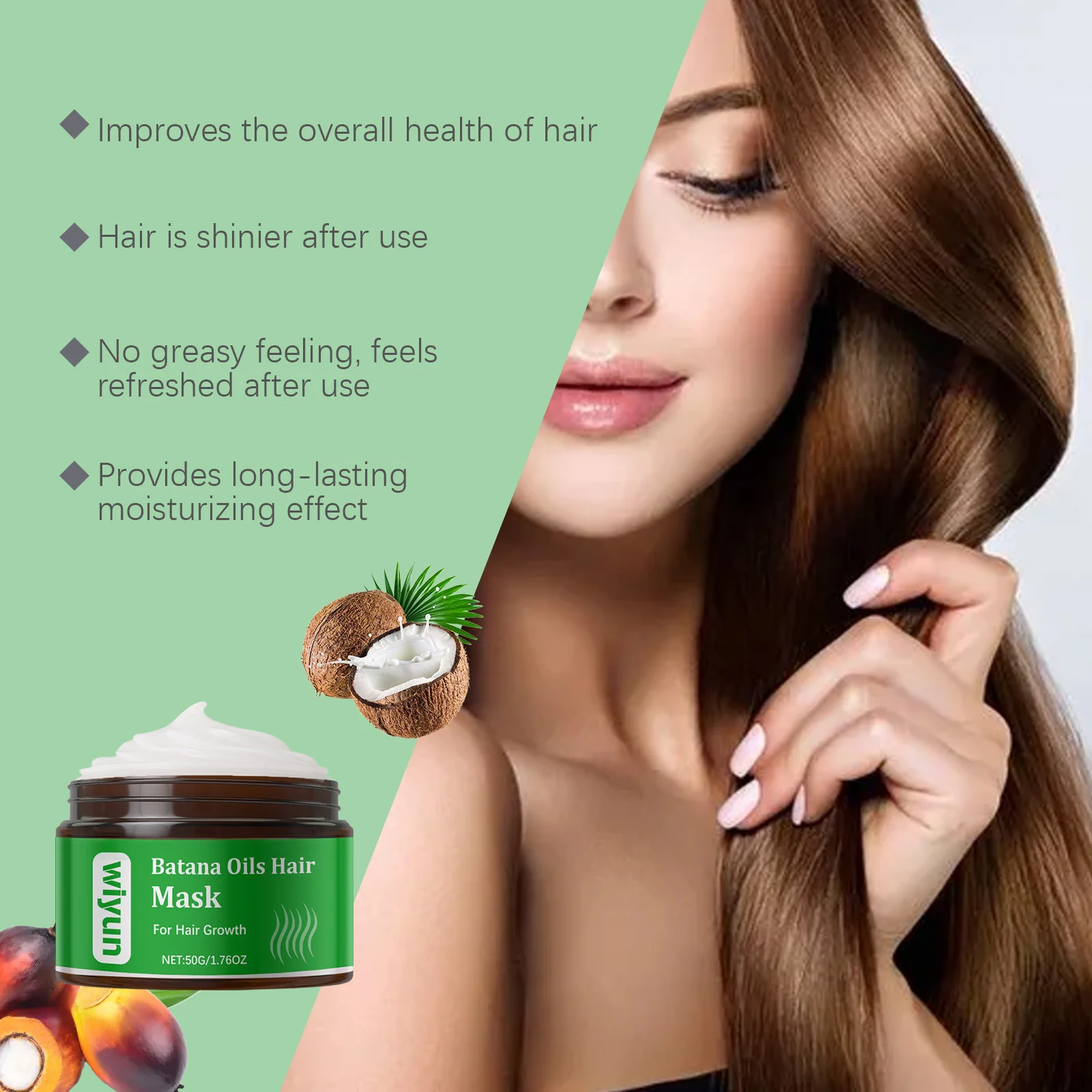 Питательная маска для волос Batana, восстанавливающая поломку поврежденных сухих волос, укрепляет корни, против выпадения волос, разглаживающий, увлажняющий кондиционер