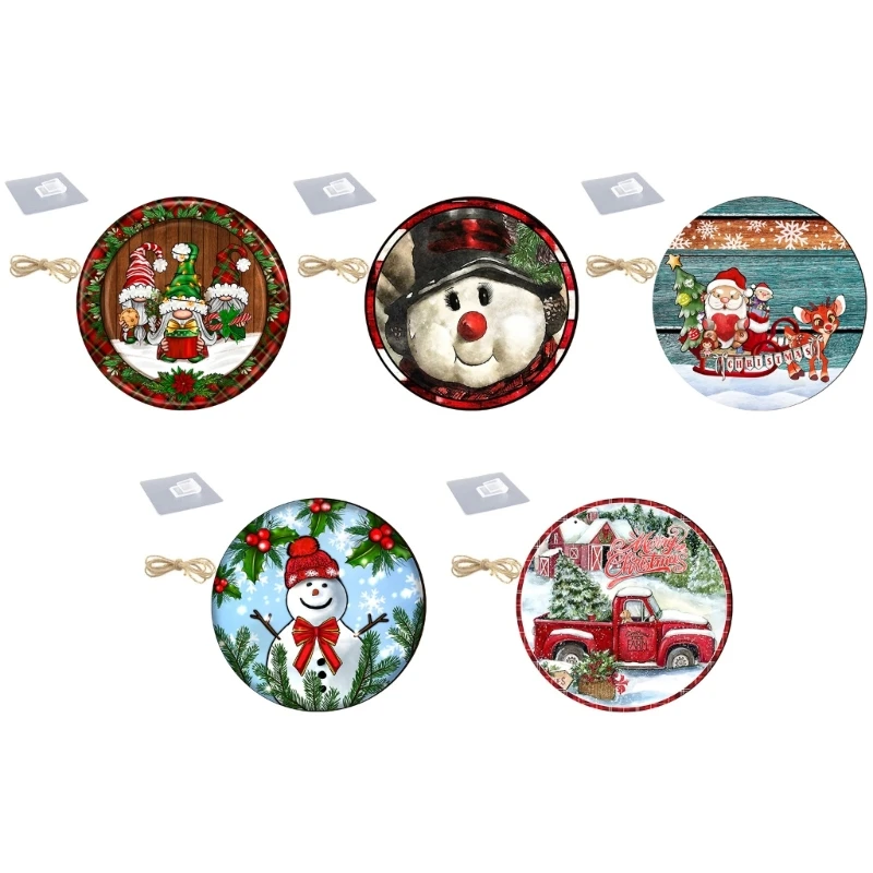 

Christmas Wood Pendant Snowmans Gnome Christmas Tree Hanging Ornament for Festival Holiday Party Backdground Decor