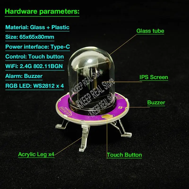 

Bitcoin RGB Nixie Tube Clock Smart WIFI Networked LED Light-Emitting Color Screen DIY Analog Digital Tube Night Light-VVNB