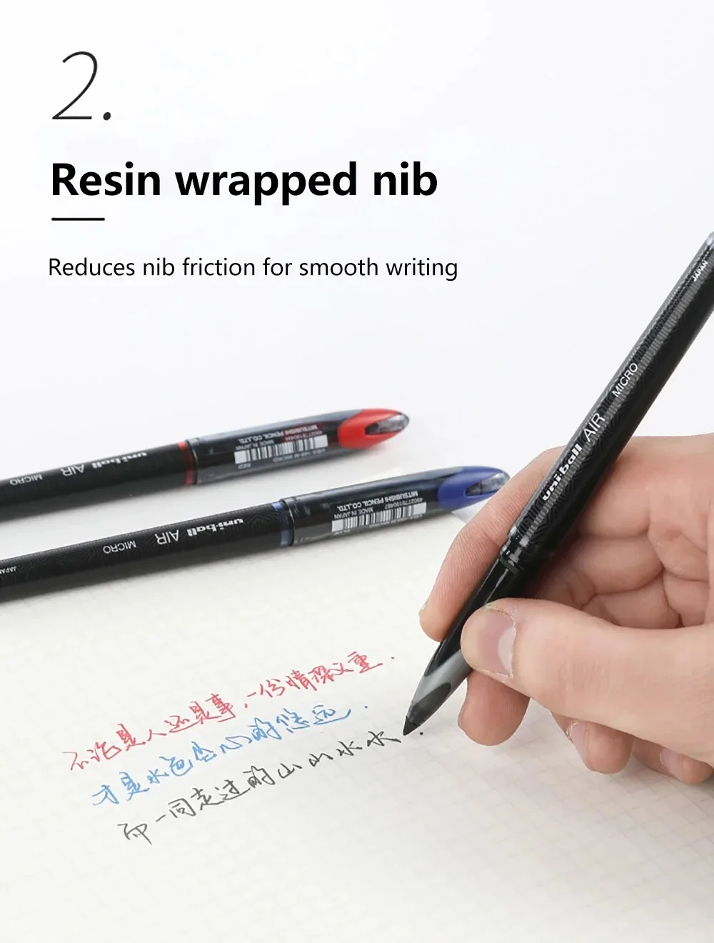 UNI Ball Air Gel Pen, hohe Qualität, 0,5/0,7 mm, kostenlose Tinte, Kontrolle, Business, Büro, Unterschrift, UBA-188, schwarze Technologie, Kunstbedarf – Detail 3