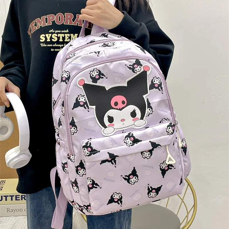 Hello Kitty Kuromi Children Backpack Primary School Students Large-capacity School Bags Girl