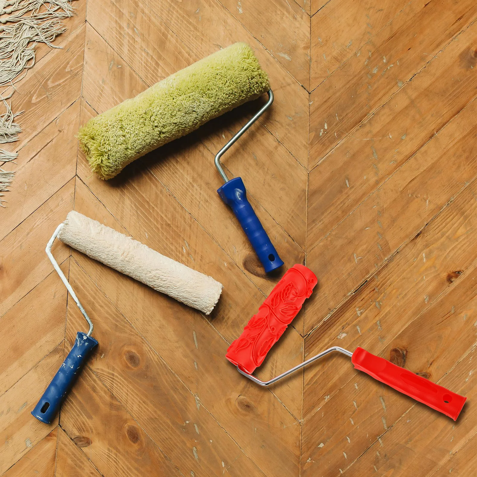 

Durable Rubber Patterned Paint Roller DIY Wall Decoration Painting Embossing Texture Roller for Walls Ceilings Repair