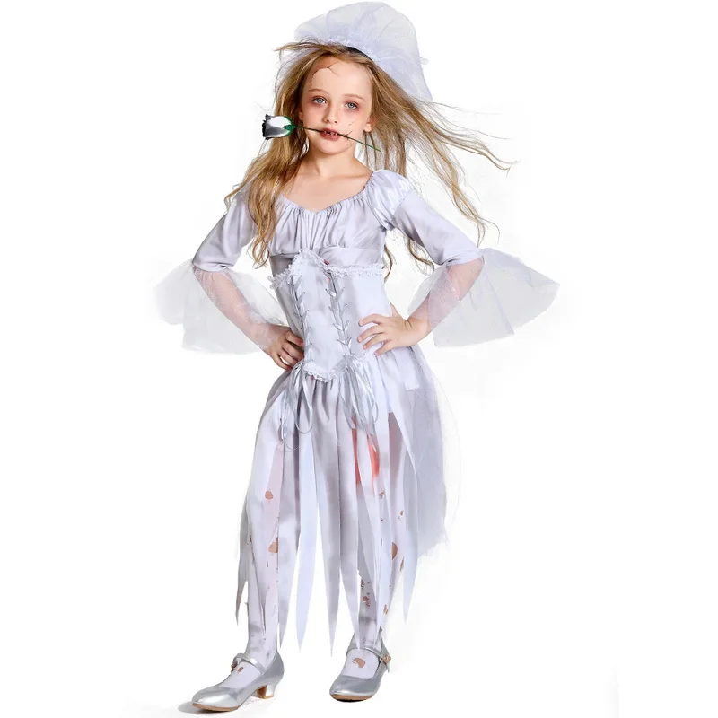 Umorden Horror Scary Bloody Zombie Bride and Bridegroom Costumes for Kids Child Teens Adult Family Halloween Fancy Dress！1e