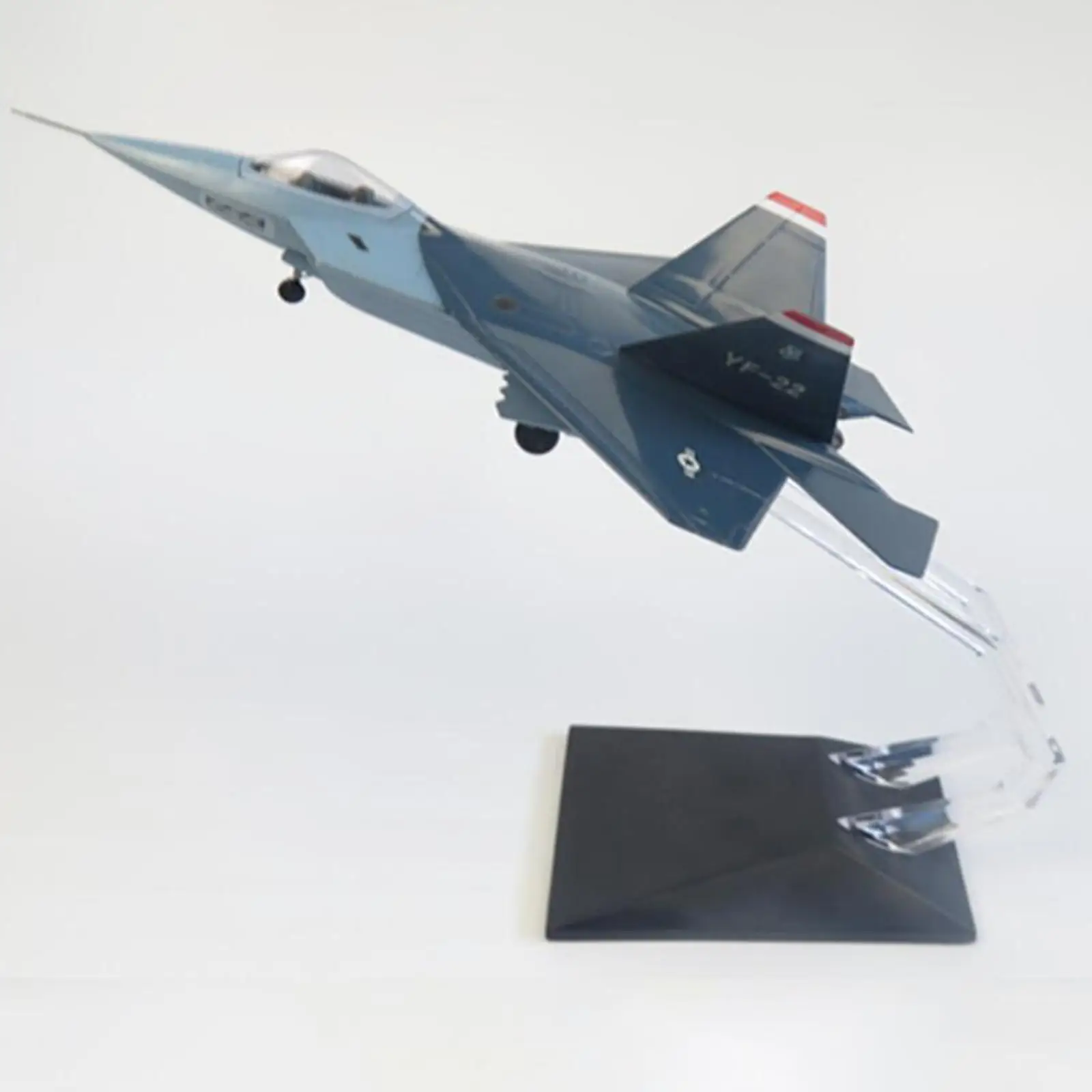 1/72 Scale F22 Fighter Aircraft Model with Display Stand Simulation Plane Model for Holiday Gifts Keepsake Home Shelf Desktop