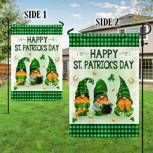 Happy Patrick's Day Gnomes Flag Graden Flag ZZO EEZ