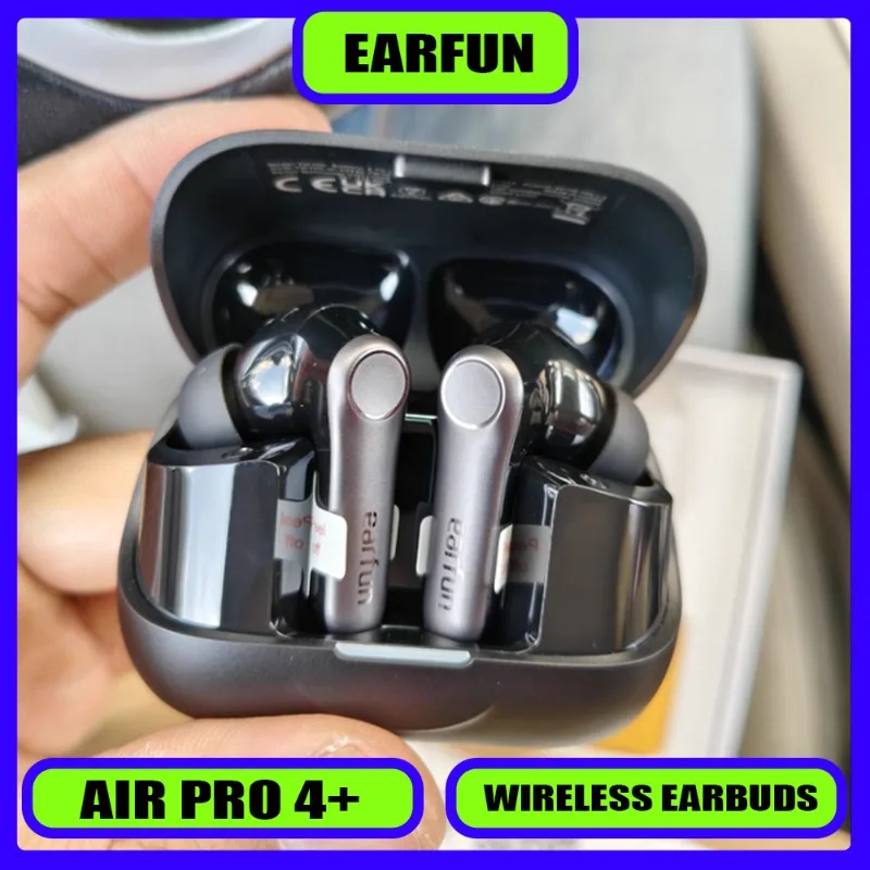 سماعات أذن لاسلكية EarFun Air Pro 4+ مزودة بـ 6 ميكروفون AI 54H تدعم عمر البطارية سماعات LDAC بخاصية إلغاء الضوضاء النشطة سماعة أذن بلوتوث