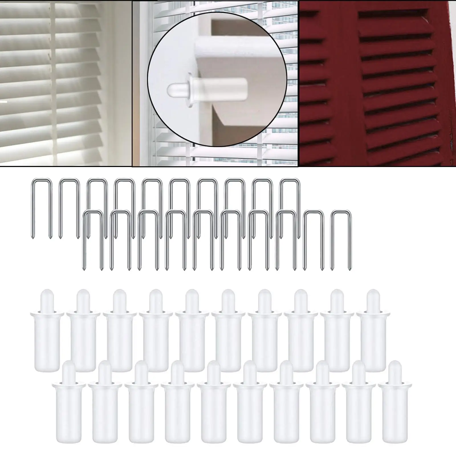 Plantation Shutter Repair Tool Set DIY Practical 20 Spring Loaded Shutter Pins for Living Room Hotel Office Dormitory Kitchen