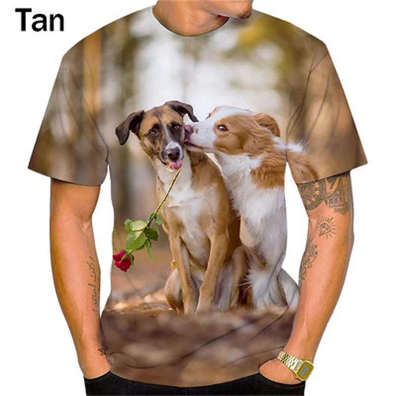 Summer New Hot Couple Funny Cute Dogs Graphic 3D Printed T-shirt For Men And Women Casual Short Sleeve Plus Size Mens Clothing