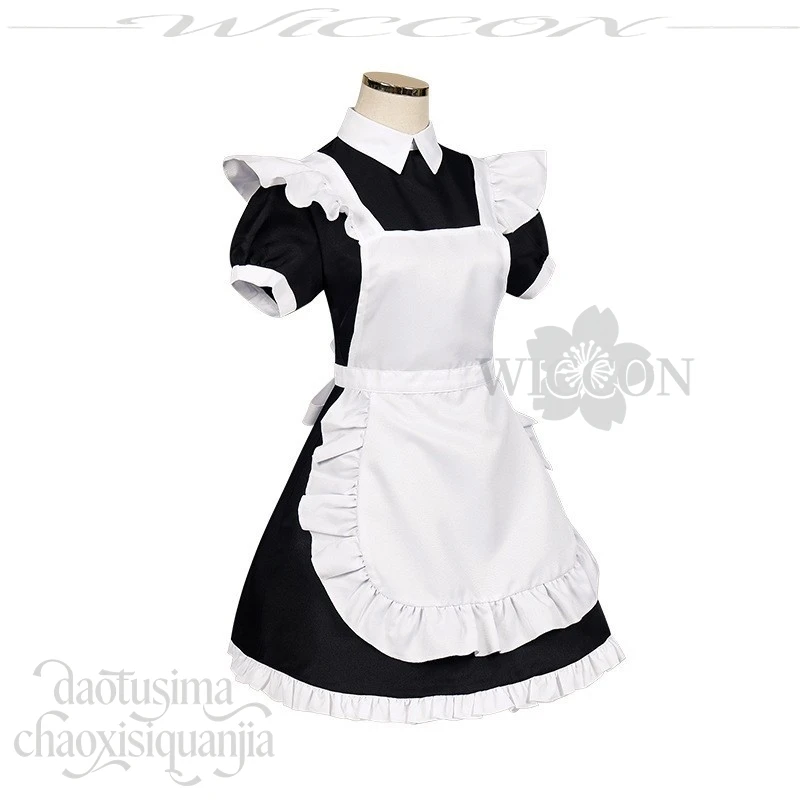 Anime Kita Ikuyo Cosplay Kawaii Japanese Maid Black White Dress Lovely Sweet Lolita Red Wigs Headwear Halloween Party 코스프레 Cos - view 4