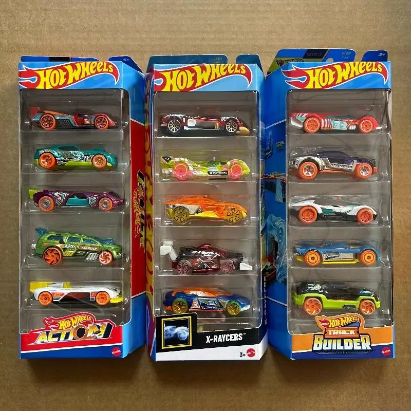 Hot Wheels Combo de tráfico caliente, juego de cinco coches, modelo de juguete de simulación pequeño, coches coleccionables, juego de pista auténtico para jugar