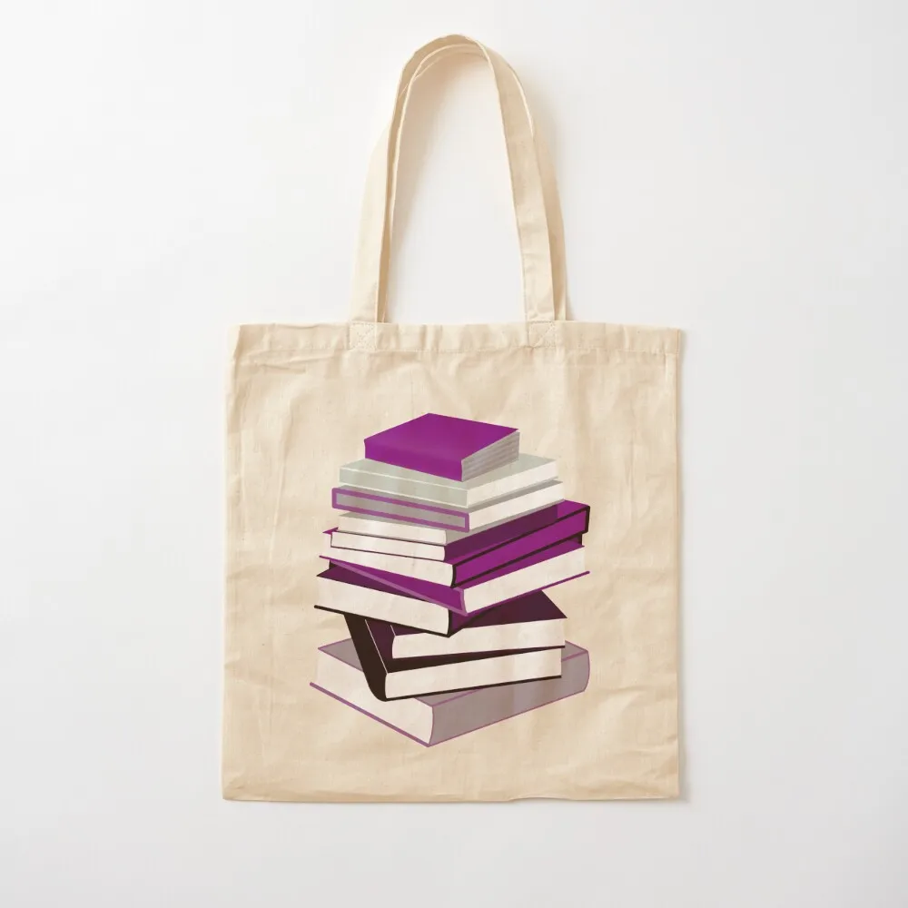 

Ace Pride Stacked Books Design Tote Bag great bag Cloth bag Women's tote foldable reusable Canvas Tote