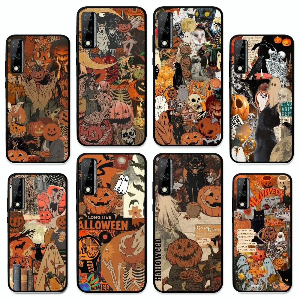 October Fall Halloween Spooky Pumpkin Phone Case For Huawei Y9 6 7 5 Prime Enjoy 7s 7 8 plus 7a 9e 9plus 8E Lite Psmart Shell