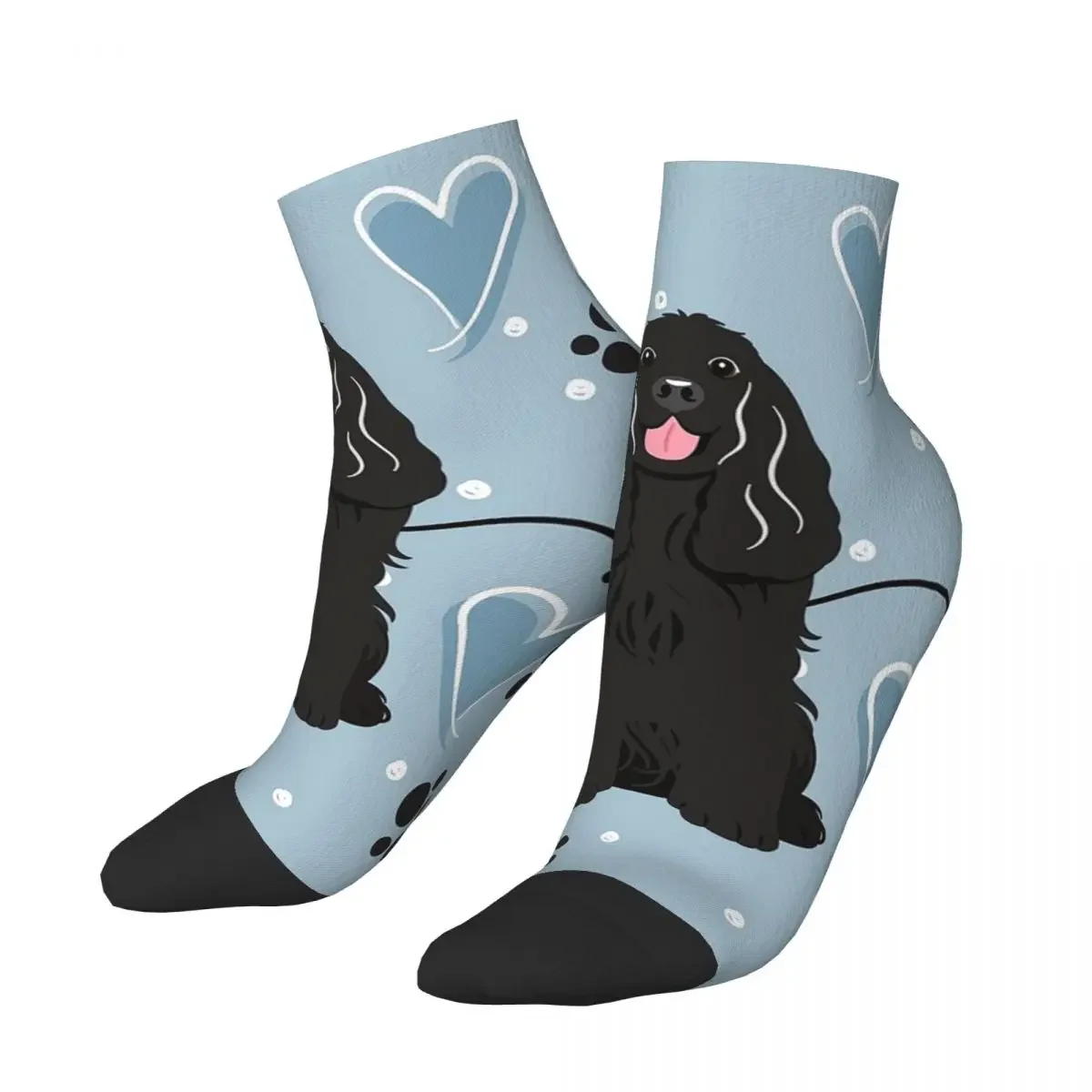 Love Black Cocker Spaniel Socks Harajuku Super Soft Stockings All Season Socks Accessories for Man's Woman's Birthday Present