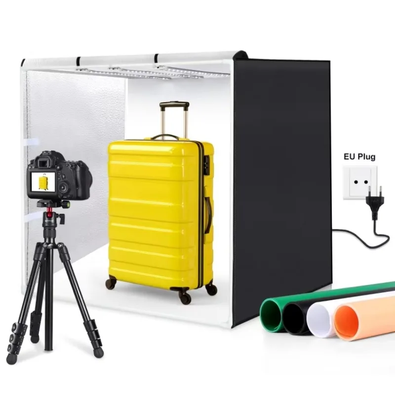 

80cm Folding Studio Lighting 90W High CRI White Light Photography Light Shooting Tent Box Kit with 3 Colors Backdrops