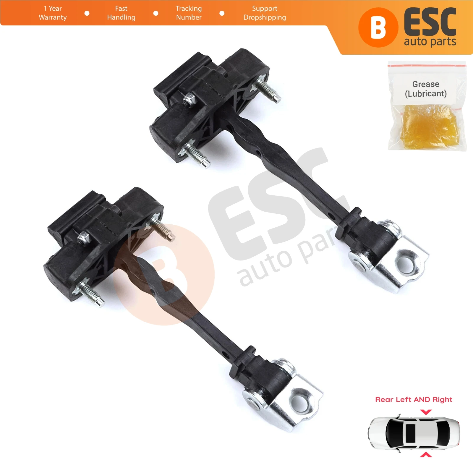 EDP1314-1 2 stuks achterdeur scharnierstopper voor Peugeot 3008 5008 MK2 Citroen C5 Aircross A DS7 Crossback Opel Grandland MK1