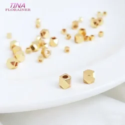 20PCS 2.5MM 3MM 4MM 14K Gold Color Plated Beads handmade beaded bracelet loose beads material jewelry making accessories