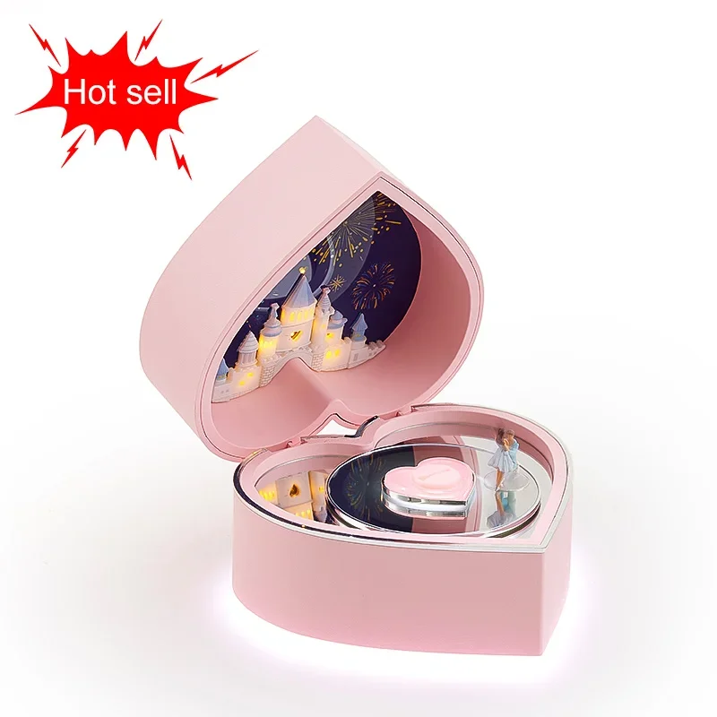 Musical Jewelry Ring Box with LED Light and Melody Perfect Present for Engagement Jewelry Best Price Hot Sale