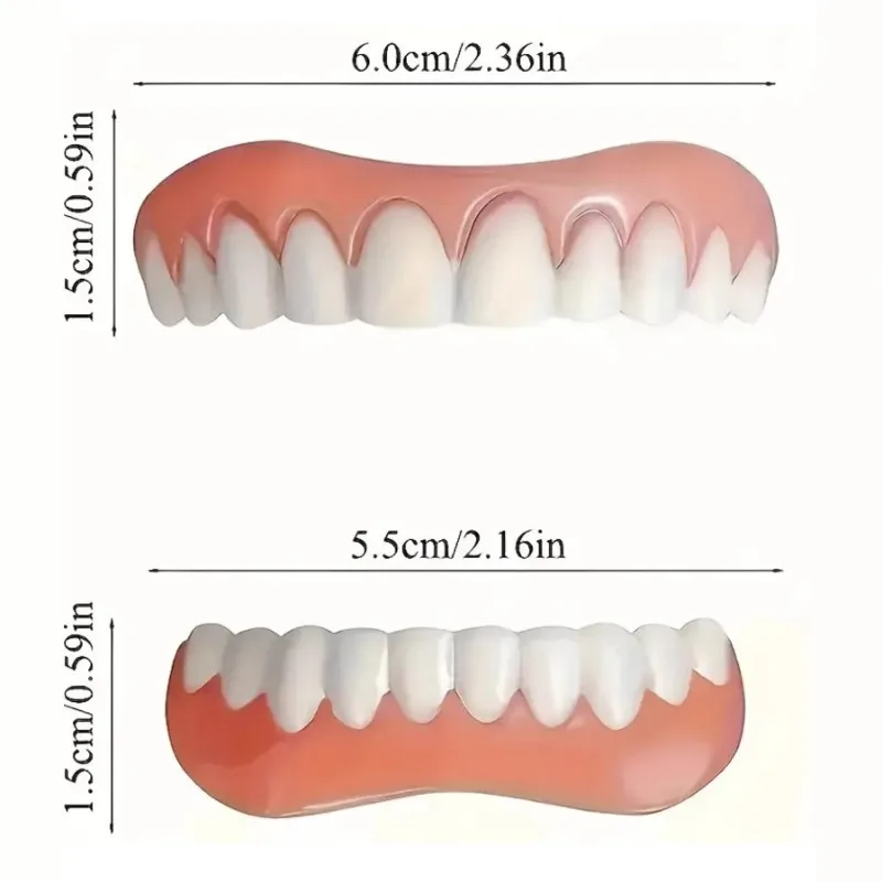 الأسنان كاذبة القشرة العلوية السفلية الأسنان الأقواس ابتسامة مريحة تناسب المؤقتة وهمية تبييض الأسنان طقم أسنان العناية بصحة الفم