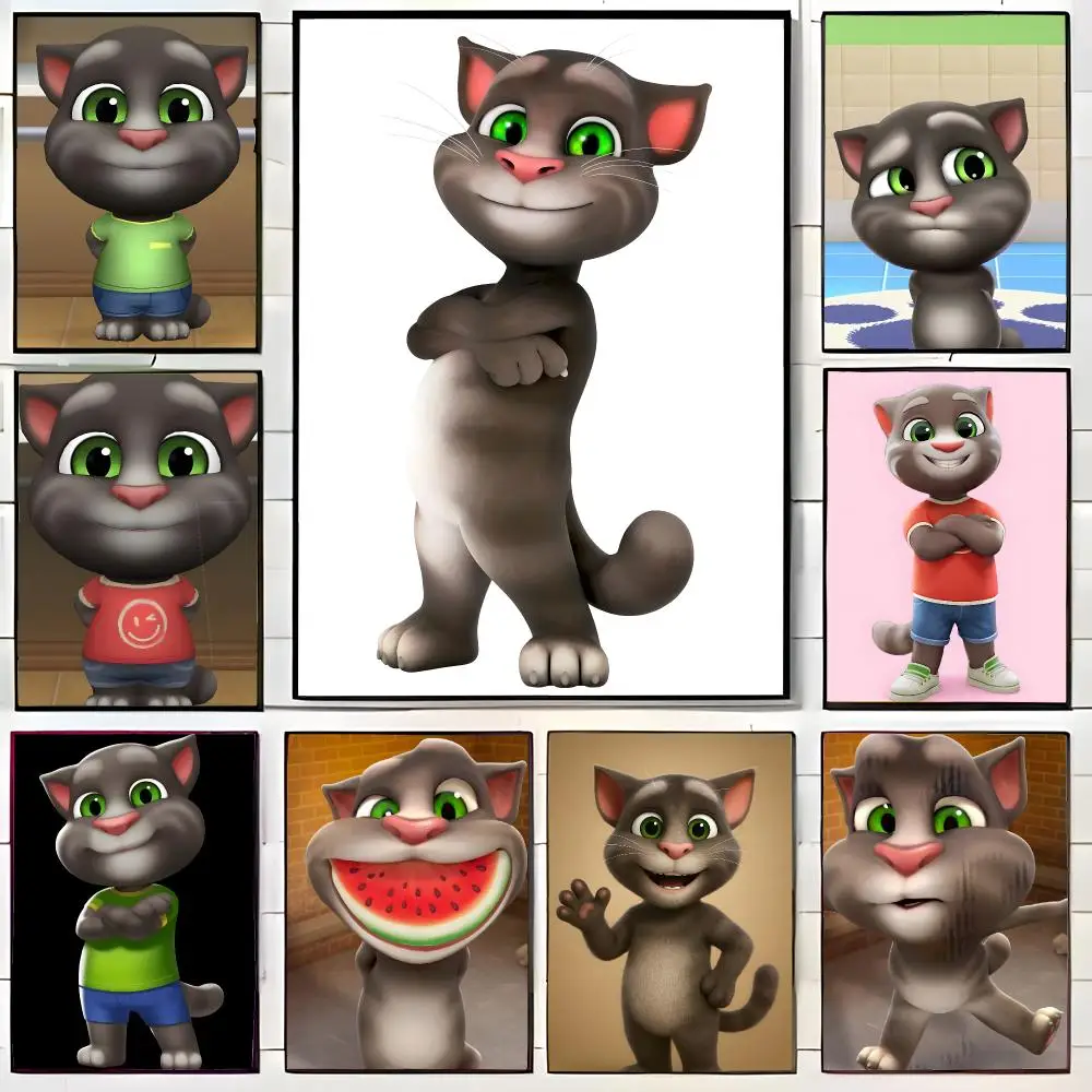 Cute App T-Talking Tom Cat Poster Wall Art Print Decorative Mural Home Decor Gift Unframed