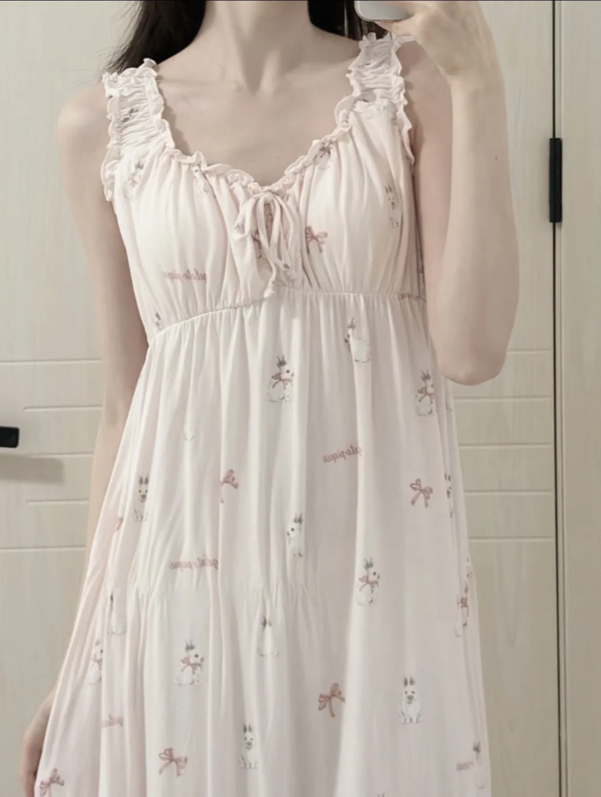 Summer Bath Robe New Style Sleepwear Robes Modal Fairy Rabbit Print Breast Pad Bathrobe Women Homewear Nightdress