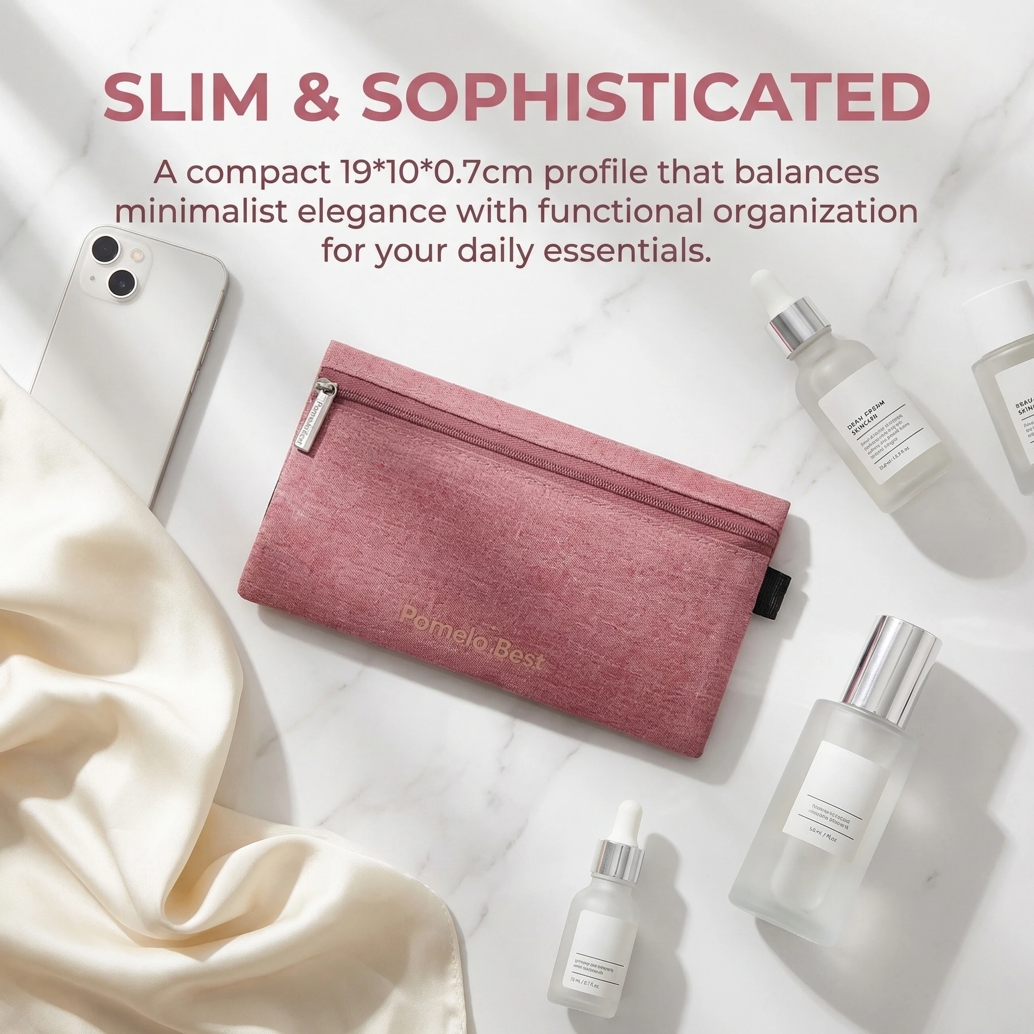 Pomelo Best Portable Linen Coin Purse Small Zipper Wallet for Women