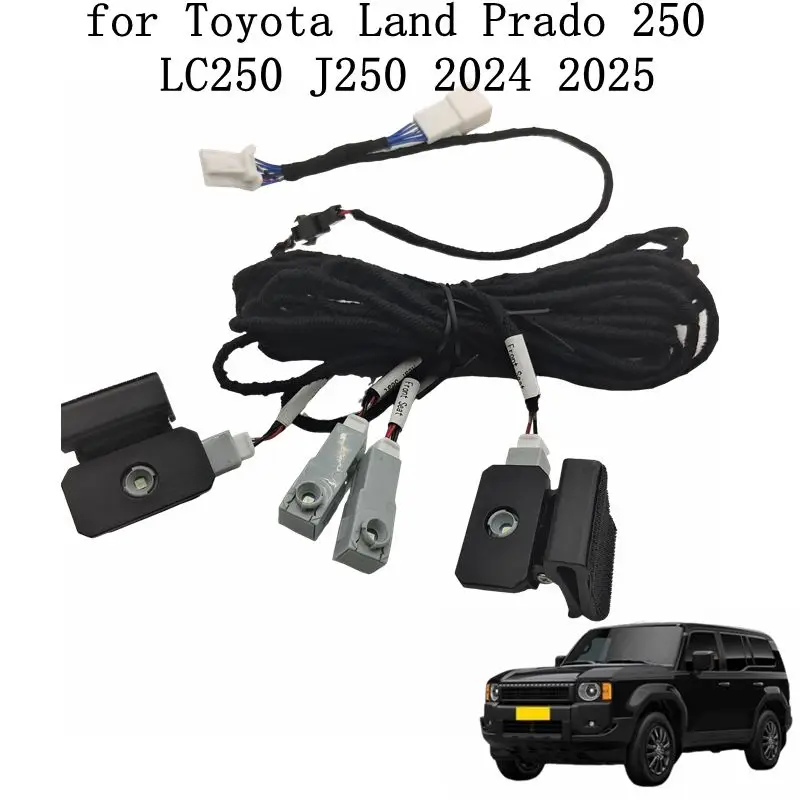 4PCS LED Car Interior Atmosphere Stripes Ambient Light Foot Light Decorative Ice Blue For Toyota Land Cruiser Prado LC250 J250