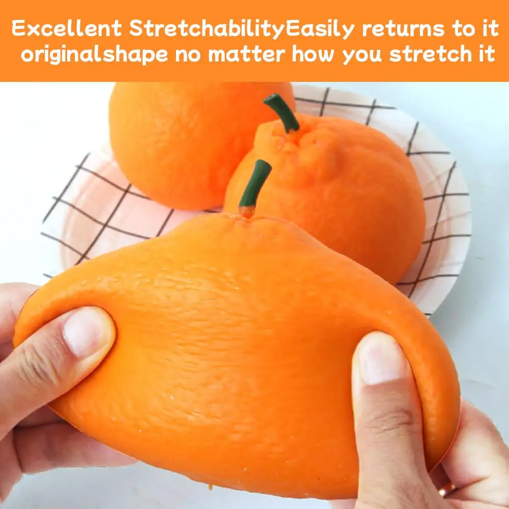 Orangefarbener Stress-Crunch-Squeeze-Ball, Squishy-Spielzeug, weiches Fidget-Spielzeug, sensorisches Anti-Stress-Spielzeug für Kinder und Erwachsene, orangefarbenes Spielzeug