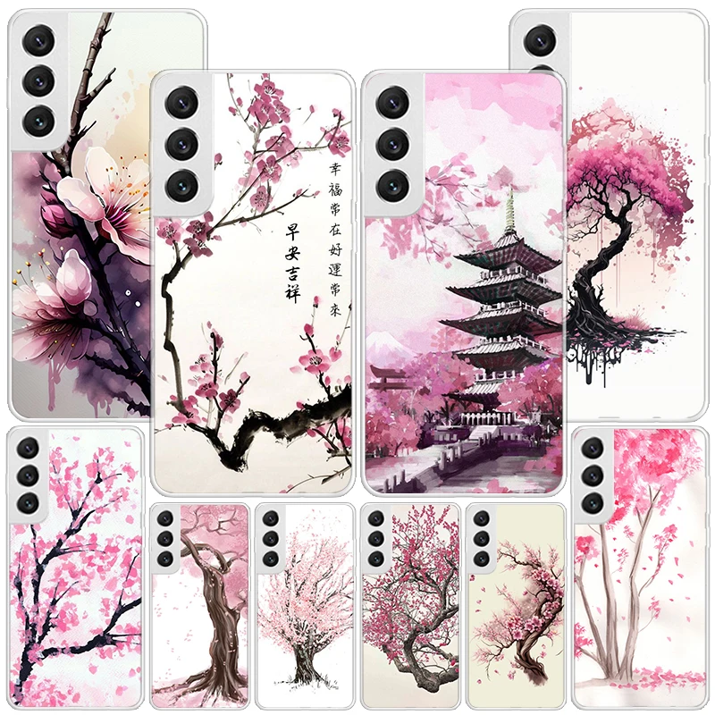 Cherry Blossom Tree Phnoe Case for Samsung Galaxy S25 S23 S24 Ultra S22 Plus S21 S20 FE S10 S25Ultra S23U Unique Cover Coque S23