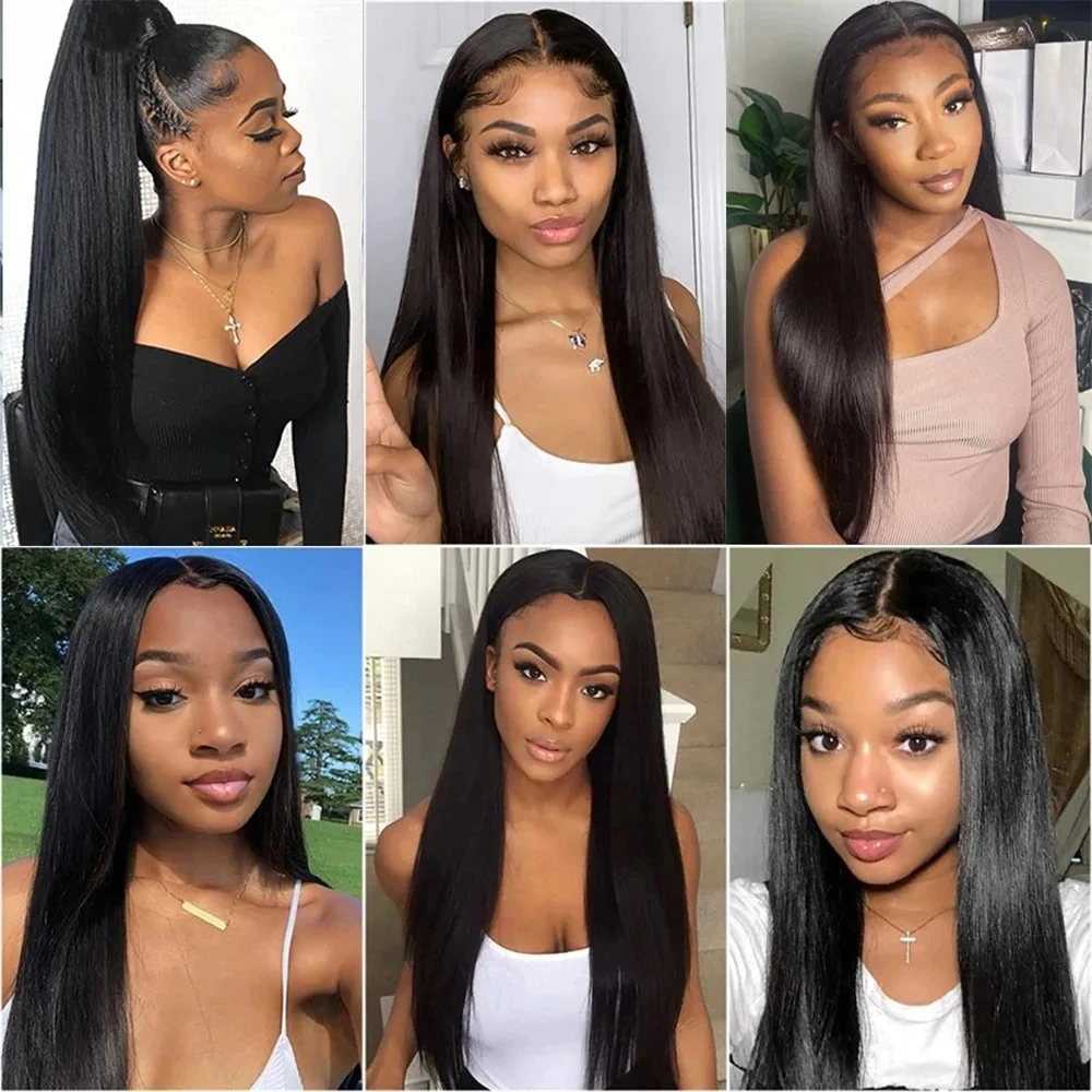 13x6 Lace Frontal Human Hair Wigs For Black Women Pre Plucked Brazilian Wig 13x4 HD Transparent Lace Front Human Hair Wigs