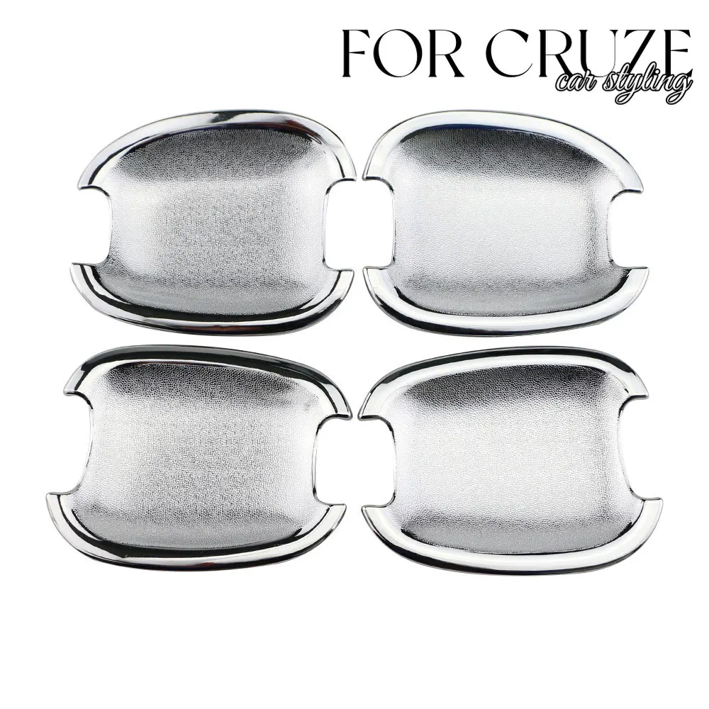 4PCS Car Door Operating Handle Cover Exdoor Bowl Sticker for Chevrolet Cruze Hatchback Sedan 2010 2011 2012 2013 Chrome Sliver