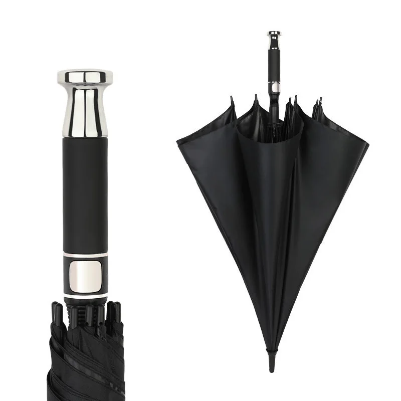 

Umbrella Automatic All-fiber Vinyl Reinforced Windproof Business Umbrella Men's Long-handled Golf Umbrella