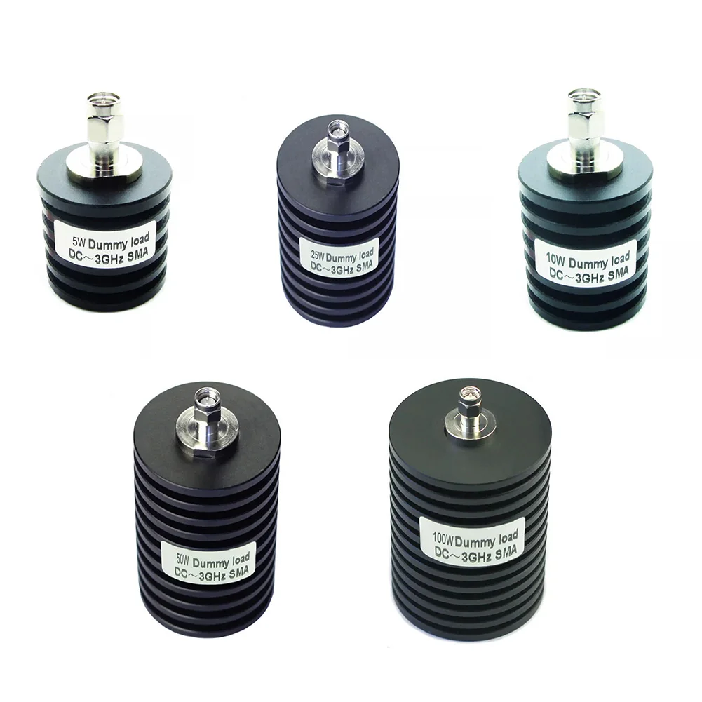 RF Coaxial Dummy Load Resistor  For SMA Male  Connector 5-100W 50Ω DC-3GHz Round Tool Accessories High-quality