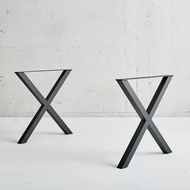 Wrought iron table legs, desk metal tripod, simple large board table rack