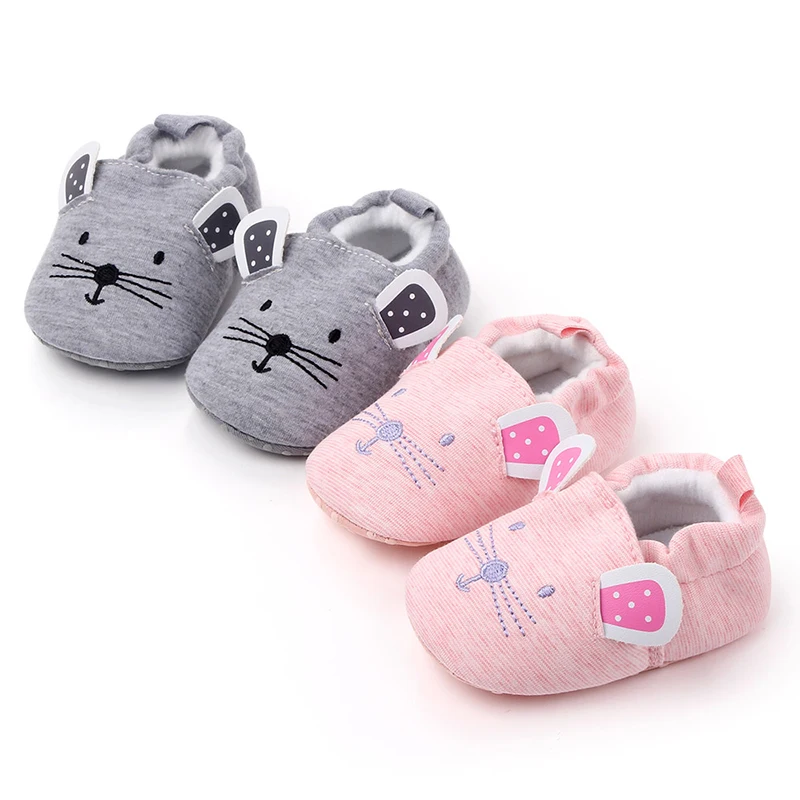 

0-18M Newborn Baby Girl Cartoon Flats Infant Soft Sole First Walker Crib Shoes for Party Festival Baby Shower