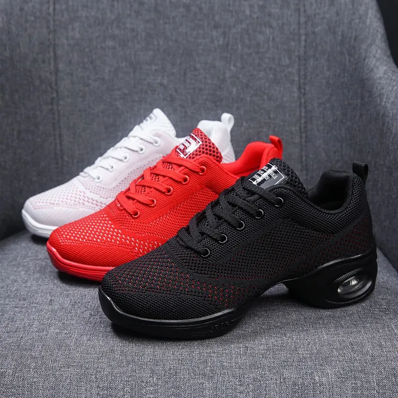 Dance Shoes Soft Sole Ventilation Shoes For Women Mesh Fitness Shoes Dancing Sports Shoes Zapatos Mujer Jazz Sneakers