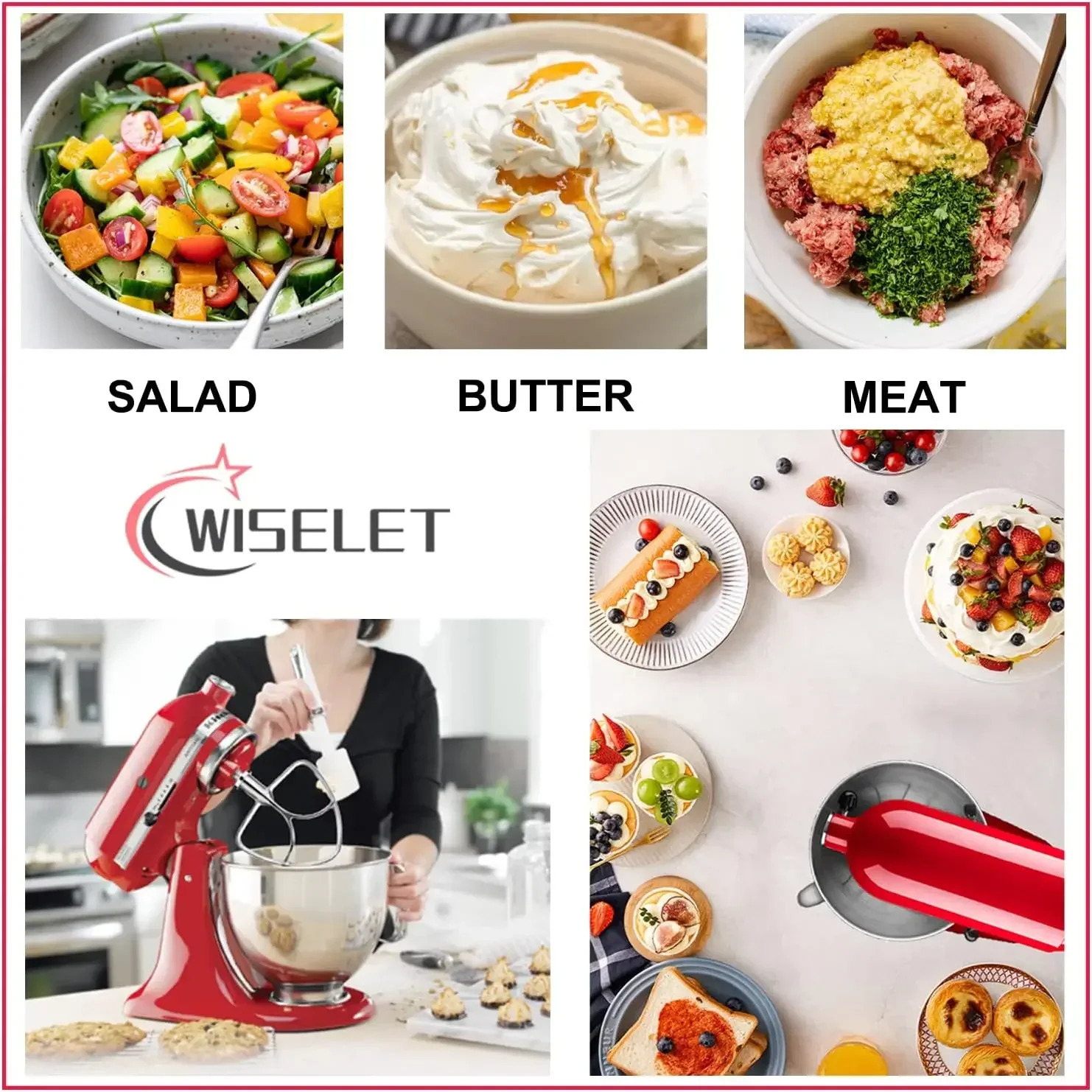 For KitchenAid 4.5-5QT Stand Mixers Stainless Steel Flat Beater Accessories Replacement for KitchenAid Mixer Attachments