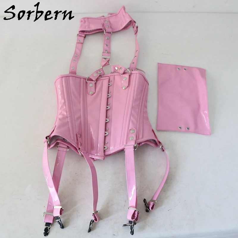 Sorbern-Espartilho Sexy com Pescoços, gótico, Espiral Desossada Espartilho, Burlesque Roupas Steampunk, Zipper Bustiers Costume