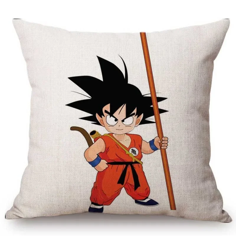 Japanese Anime Dragon Ball Series Linen Soft Cushion Cover Bedroom Home Office Decoration Anime Cartoon Cushion Cover 45cm.x45cm