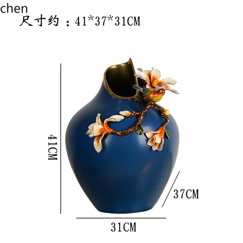 BJ-20 Enamel Color Crystal Glass Ceramic Vase Ornament Flower Arrangement Style Decoration Internet Celebrity
