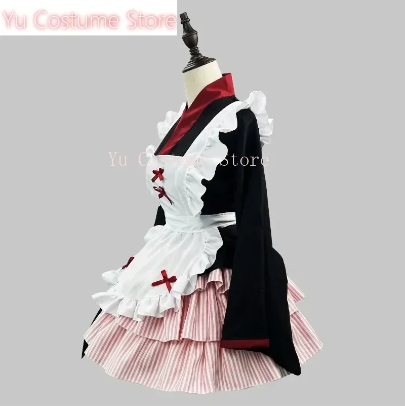 

Yu Store Japanese Style Maid Dress AnimeLolita Cosplayer Dresswith Apron KimonoWomen Long Sleeved Dress Carnival Cosplay Costume