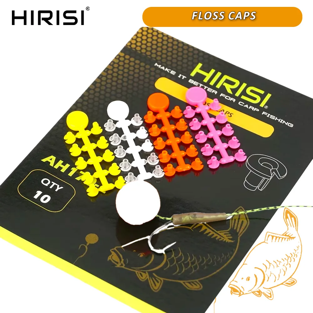

Hirisi 10 Cards Carp Fishing Bait Floss Cap Bait Stop Beads Boilie Baits Terminal Tackle AH170 for Angling