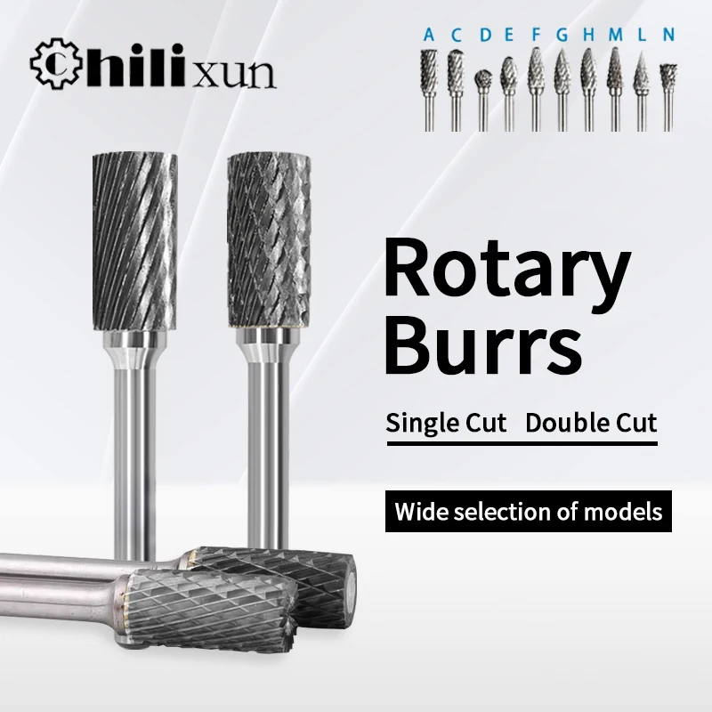 HILIXUN Head Tungsten Carbide Rotary file Tool Point Burr Die Grinder Abrasive Tools 6MM Shank Drill Milling Carving Bit Tools