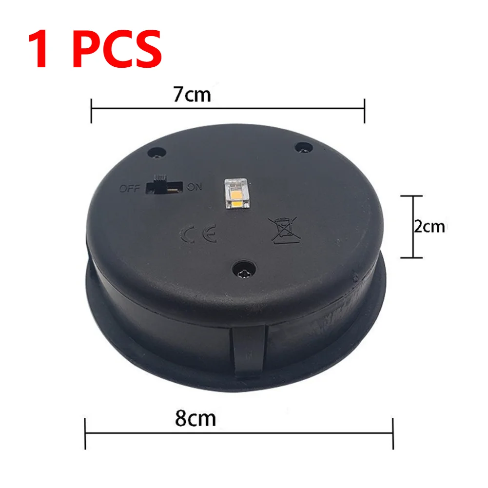 4-1 STKS 8 CM Solar Lampvoet met LED Lamp LED Nachtlampje Basis IP44 Waterdichte Binnenplaats Lichtbasis voor Outdoor Camping Picknick