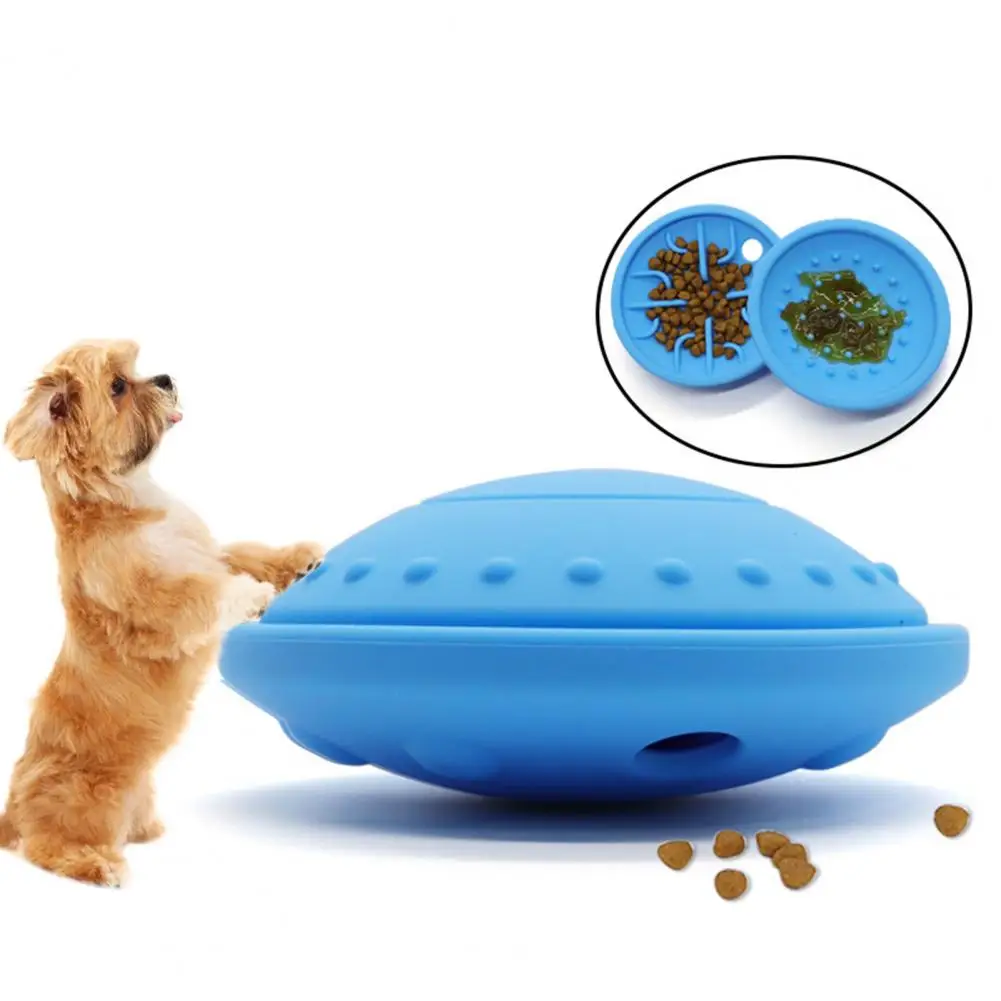 Dog Feeding Toy Automatic Disk Dog Chew Toys Bite-resistant Silicone Pet Flying Disc Interactive Toy Puppy Feeder Pet Supplies