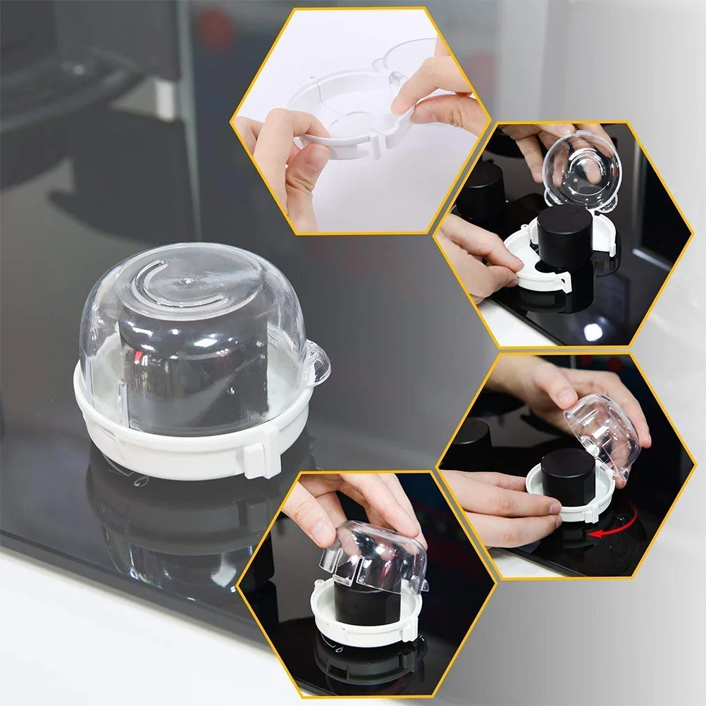 

4Pcs Gas Stove Knob Covers Child Protector Prevent Fire Stove Lock Kitchen Safety Guard Gas Knob Cover