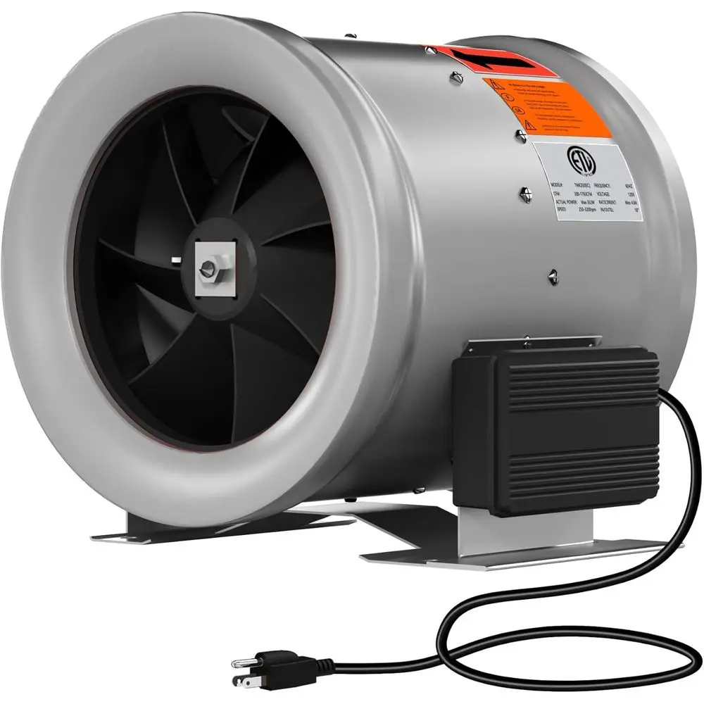 

12-дюймовый канальный вентилятор 1900 об/мин для вытяжной вентиляции и систем отопления/охлаждения, для гроубоксов, гидропоники, с подшипниками NSK/SK B